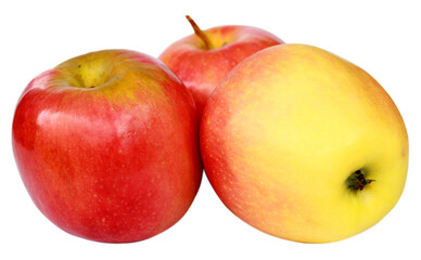 Whole apples isolated on white background