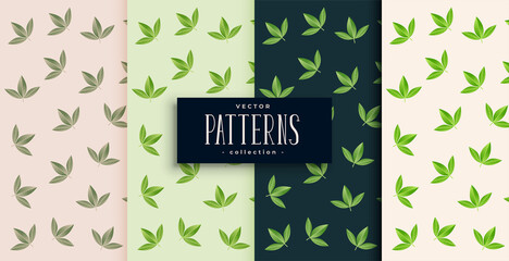 small green leaves pattern set of four