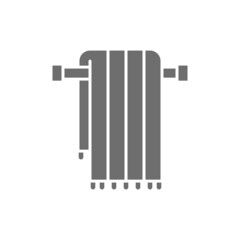 Large bath towel on holder grey icon.