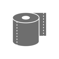 Roll of toilet paper, napkins grey icon.