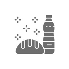 Fototapeta premium Food for charity, donation, volunteering grey icon.