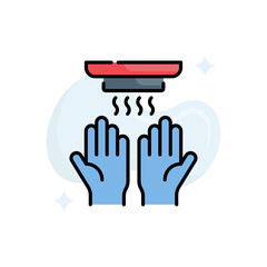 Dry hands vector filled outline icon style illustration. EPS 10 file
