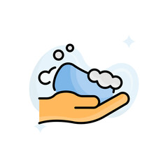 Soap vector filled outline icon style illustration. EPS 10 file