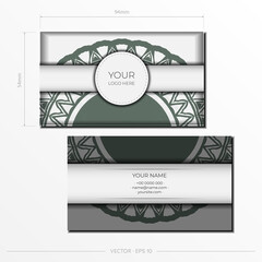 Set of business cards. Vintage pattern in modern style with cyclamen plants
