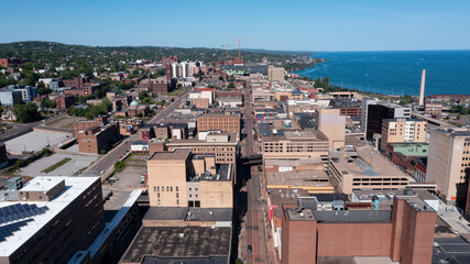 Fototapeta premium Aerial View Downtown Deluth MN