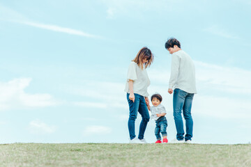 空と家族・ファミリー・赤ちゃん
