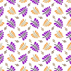 Seamless vector repeat pattern of leaves