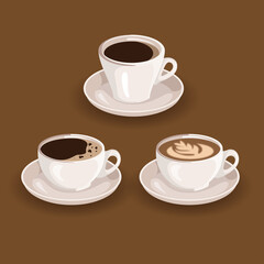 coffee cup vector flavor variant clipart