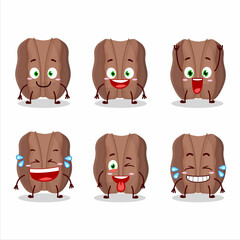 Cartoon character of pecans with smile expression