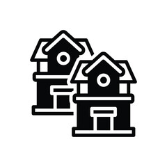 Black solid icon for houses