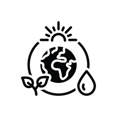 Black solid icon for ozone