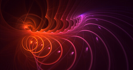3D rendering abstract multicolor fractal light background