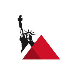 american symbol liberty statue logo design vector illustrations