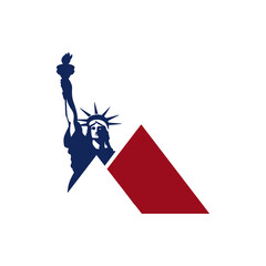 american symbol liberty statue logo design vector illustrations