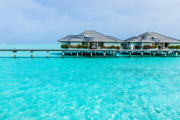 water bungalows in the Maldives