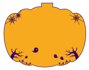 ハロウィン　かぼちゃの形をしたシルエットフレーム