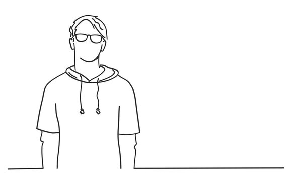 Sketch of guy in glasses.