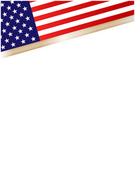 American abstract flag decorative corner frame banner border with an empty space for the text.