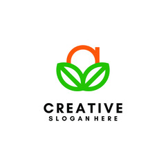 initial modern orange monogram letter AA creative logo concept in white background design template