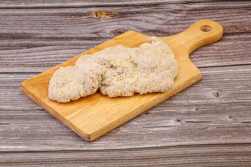 Raw meat schnitzel for roast