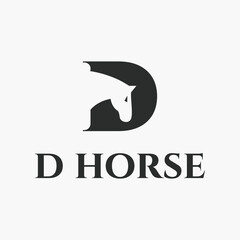 letter D Horse logo