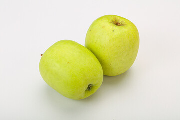 Two ripe green sweet apples