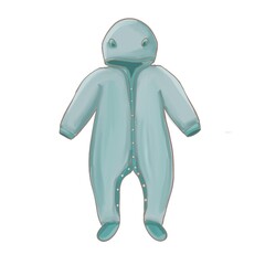Newborn firs clothes in pastel colors. Cute baby icon illustration. Set of baby‘s T-shirt, trousers