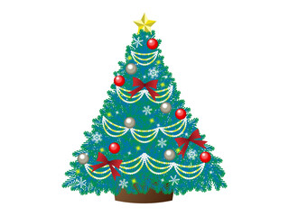 美しく飾り付けされたクリスマスツリー