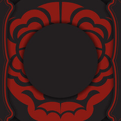 Black banner with Maori ornaments and place under your text. Print-ready design background with luxurious patterns.