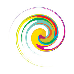 Curl, spiral, swirl, volute. Helix circular twirl