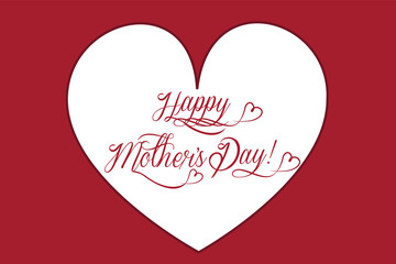 Mothers day card inside of heart with text