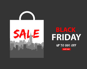 Black Friday Sale Bag City Landscape Template