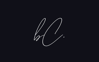 Stylish and elegant letter BC with dark blue background signature logo for company name or initial 