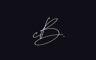 Stylish and elegant letter CB with dark blue background signature logo for company name or initial 