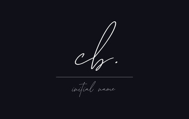 Stylish and elegant letter CB with dark blue background signature logo for company name or initial 
