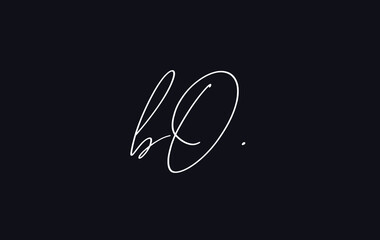 Stylish and elegant letter BO with dark blue background signature logo for company name or initial 