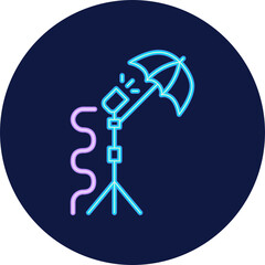 umbrella softbox neon icon