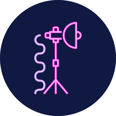studio lighting neon icon