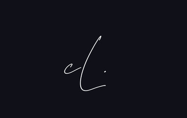 Stylish and elegant letter CL with dark blue background signature logo for company name or initial 