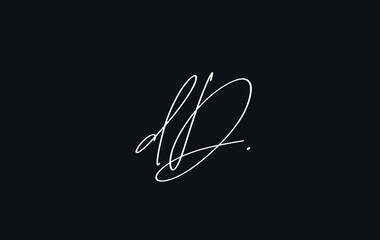Stylish and elegant letter DD with dark blue background signature logo for company name or initial 