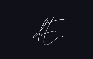 Stylish and elegant letter DE with dark blue background signature logo for company name or initial 