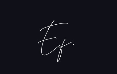 Stylish and elegant letter EF with dark blue background signature logo for company name or initial 