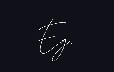 Stylish and elegant letter EG with dark blue background signature logo for company name or initial 