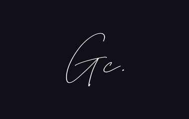 Stylish and elegant letter GC with dark blue background signature logo for company name or initial 