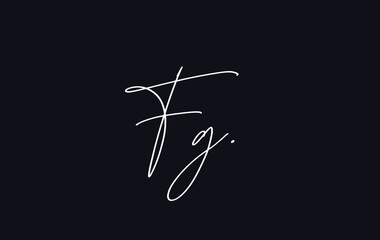 Stylish and elegant letter FG with dark blue background signature logo for company name or initial 