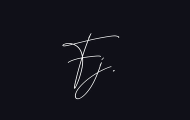 Stylish and elegant letter FJ with dark blue background signature logo for company name or initial 