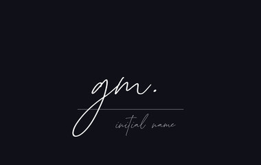 Stylish and elegant letter GM with dark blue background signature logo for company name or initial 