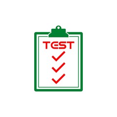 Test icon isolated on white background 