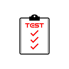 Test icon isolated on white background 