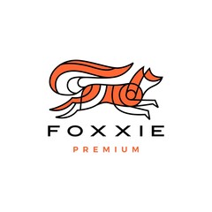Obraz premium jumping fox logo vector icon illustration